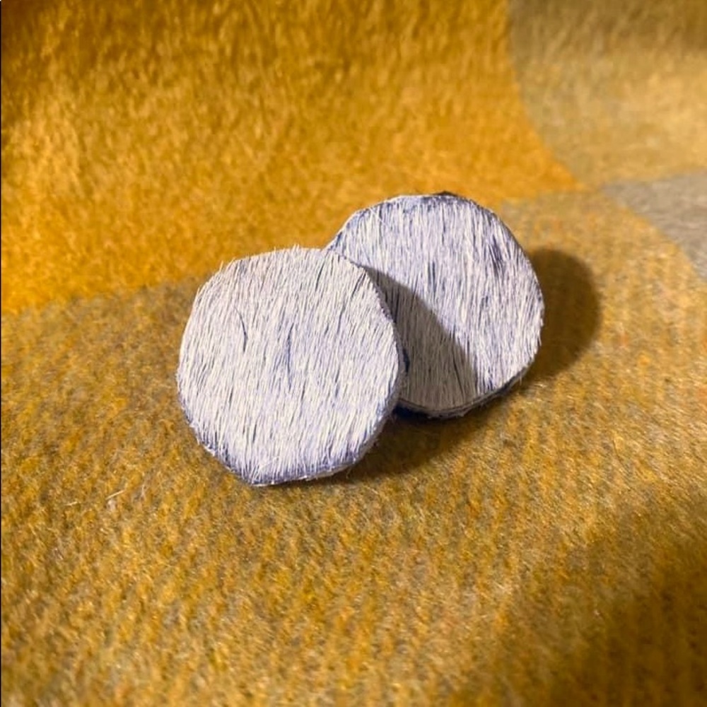 Cowhide stud earrings